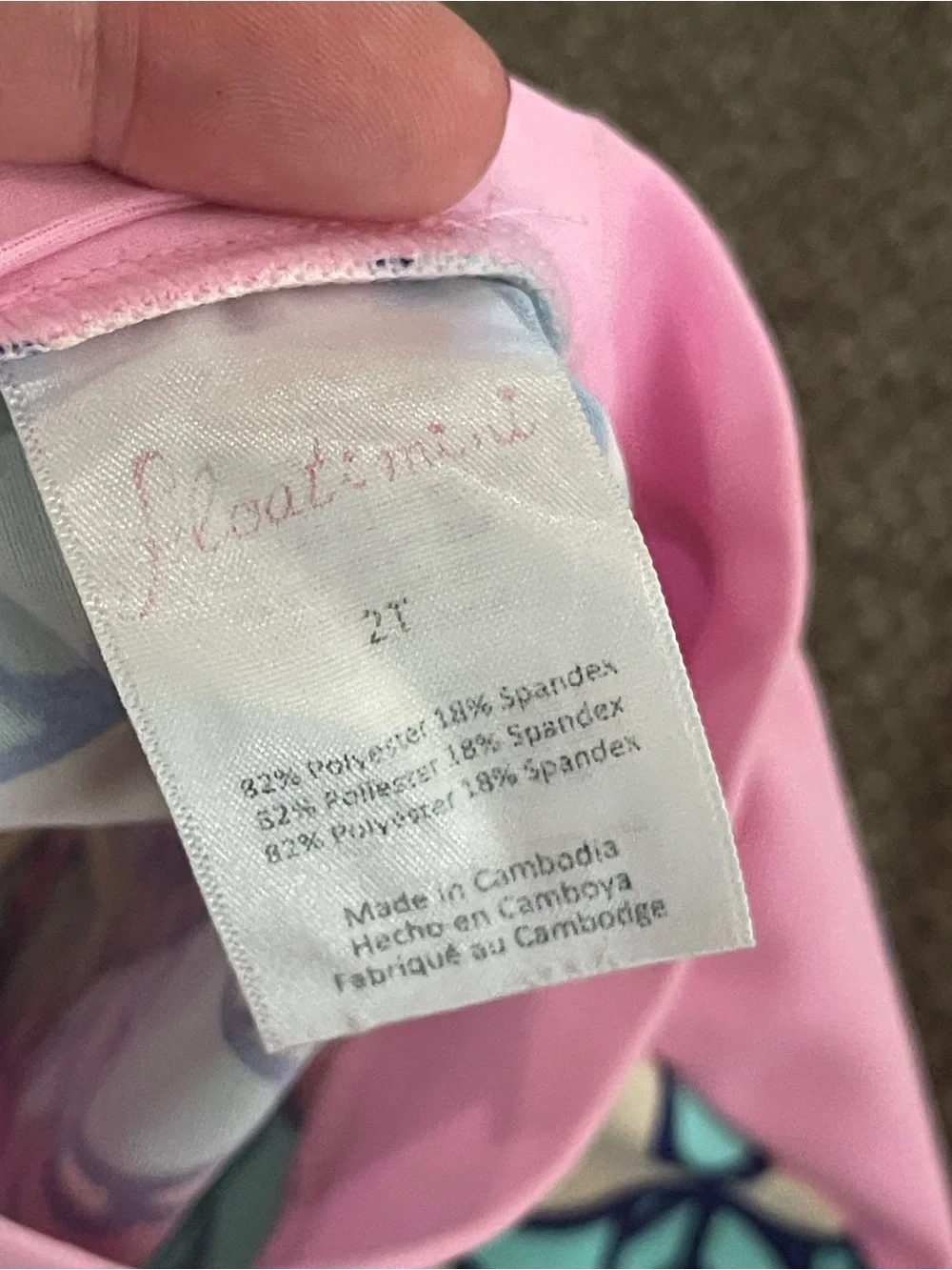 Floatimini Pink & Aqua Floral Kids Rash Guard Set